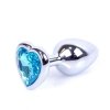 Plug-Jewellery Silver  Heart PLUG- Light Blue